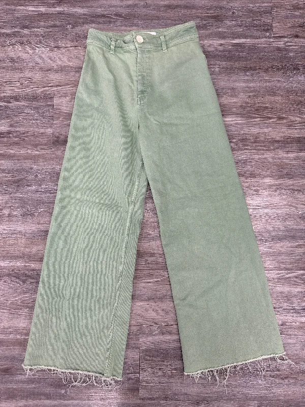 High-Waisted Men's JeansJeans Wide Leg By Zara In Green, Size: 6