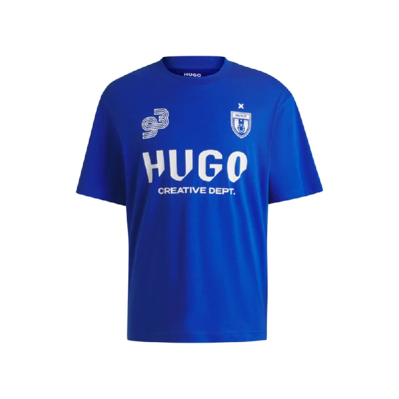 Men's Shirts with Convertible CollarsCotton-jersey T-shirt with football-inspired prints
