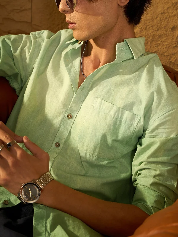 Men's Spread-Collar Shirts for a Bold StatementOmbre Effect Drop Shoulder Oversized Casual Shirt Men's Spread-Collar Shirts for a Bold StatementOmbre Effect Drop Shoulder Oversized Casual Shirt