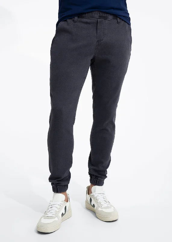 Warm Men's Fleece-Lined PantsDuo Joggers | Grey Denim Wash