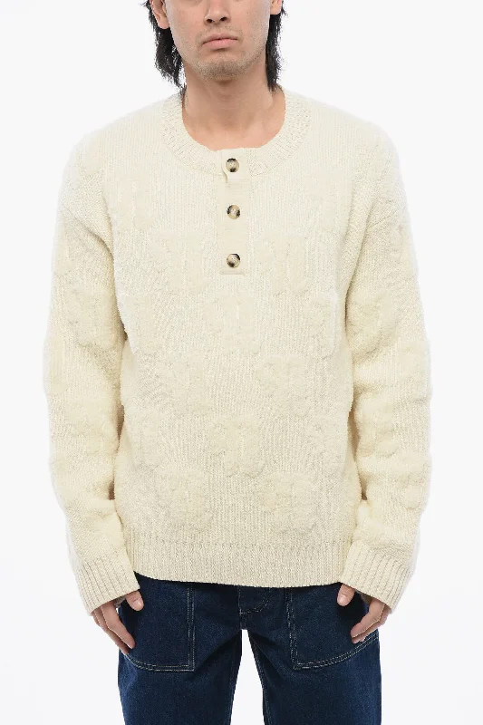 Nanushka Wool And Nylon Figlo 3-Buttons Sweater