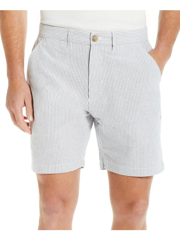 Men's Pants with Flat-Front DesignsMens Cotton Striped Casual Shorts