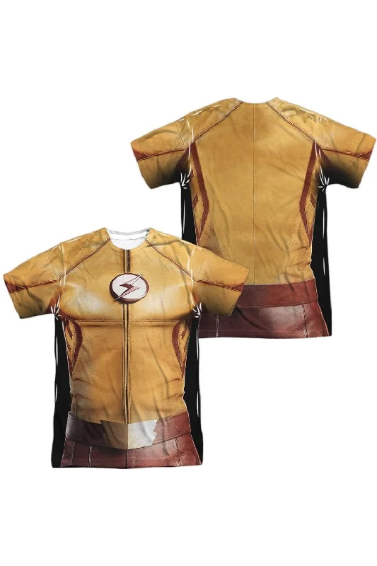 Striped Men's TopsFlash Kid Flash Uniform (Front/Back Print) Short Sleeve Adult Poly Crew Tee / T-Shirt Striped Men's TopsFlash Kid Flash Uniform (Front/Back Print) Short Sleeve Adult Poly Crew Tee / T-Shirt