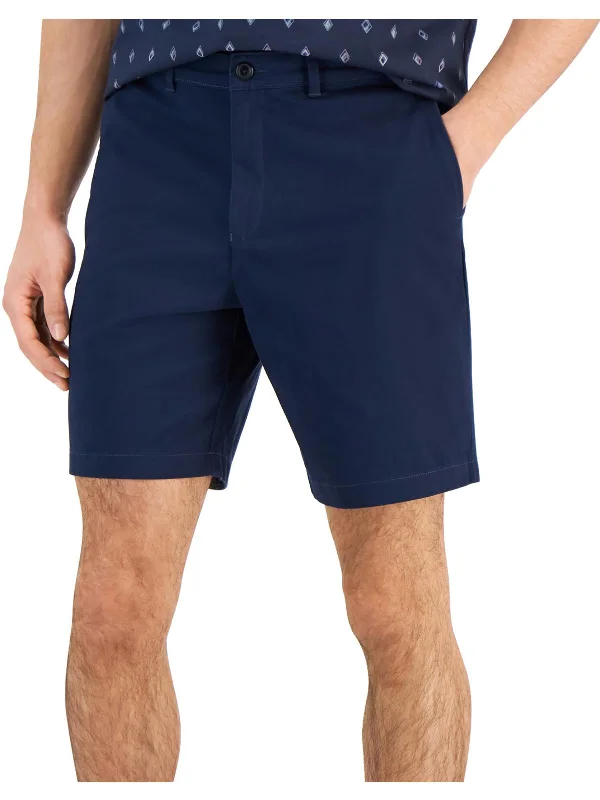 Layered Men's OverallsMens Flat Front Solid Casual Shorts