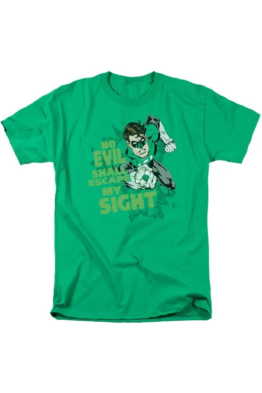 Men's Shirts with Tab CollarsGreen Lantern No Evil Short Sleeve Adult Tee / T-Shirt