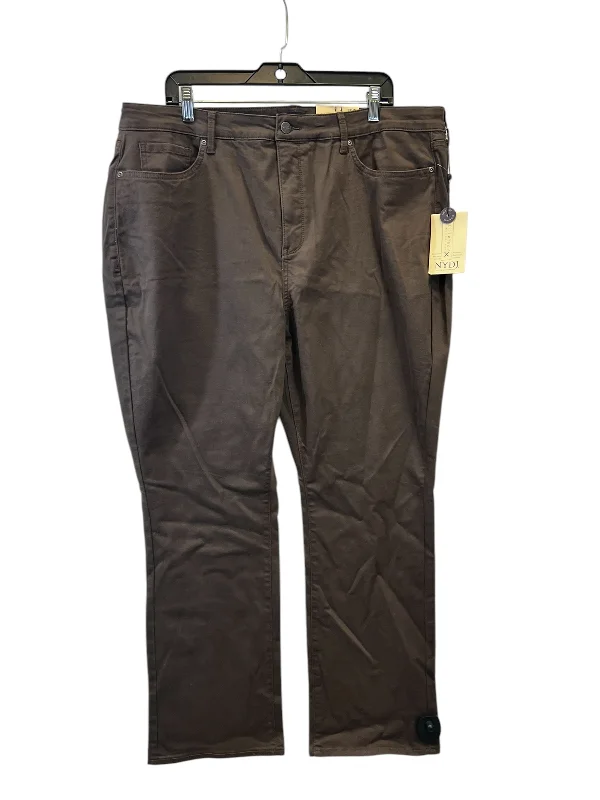Comfort-Fit Men's JeansJeans Wide Leg By Not Your Daughters Jeans In Brown Denim, Size: 20