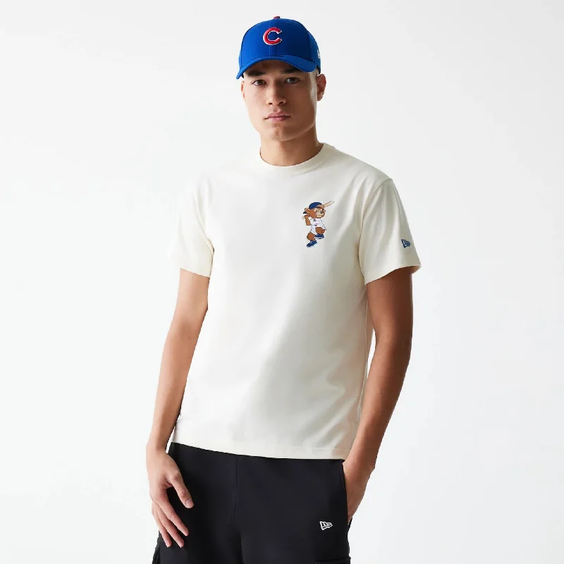Men's Three-Quarter Sleeved TopsChicago Cubs MLB Mascots Cream T-Shirt