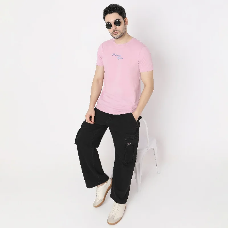 Men's Shirts with Antimicrobial TreatmentGraphic Crew Neck Modern Home T-Shirt