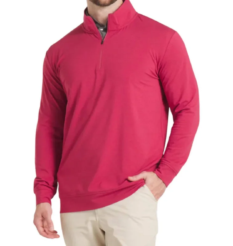 Crescent Moon Performance Pullover Sweater In Rhubarb