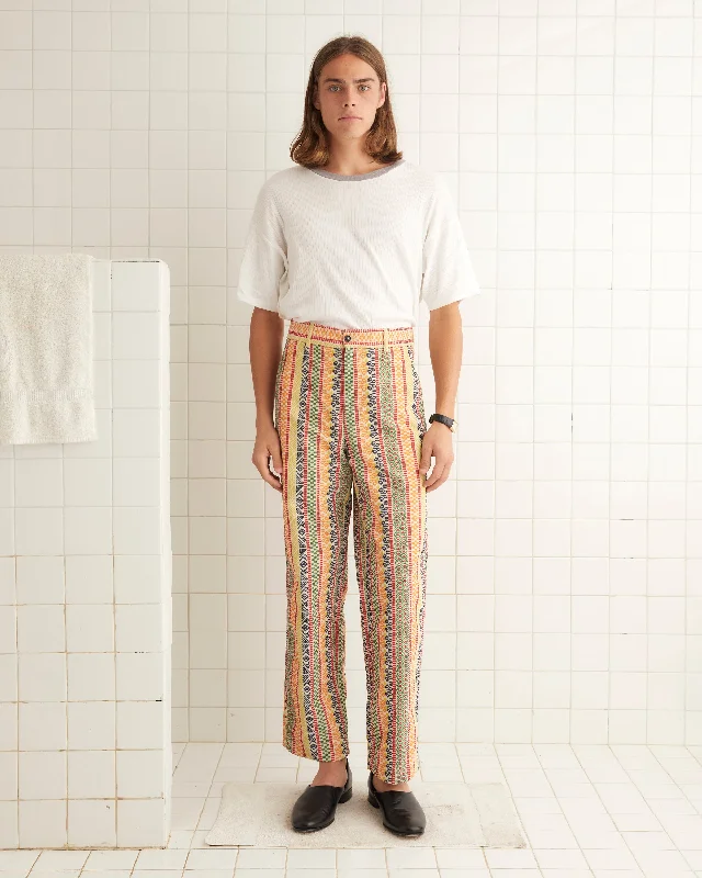 Men's Pants with Pleated FrontsWildflower Stripe Trousers
