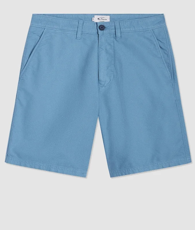 Men's Pants with Zippered PocketsBeatnik Oxford Garment Dye Slim Short - Dusty Blue