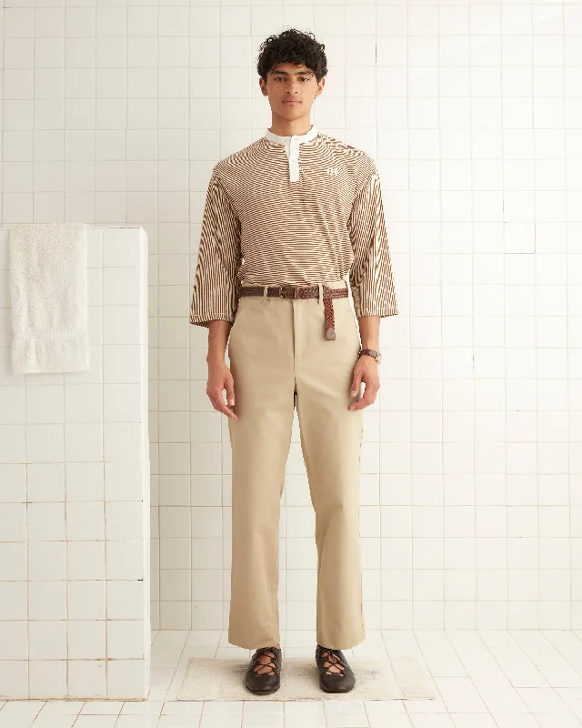 Men's Pants with Functional PocketsKhaki Standard Trousers