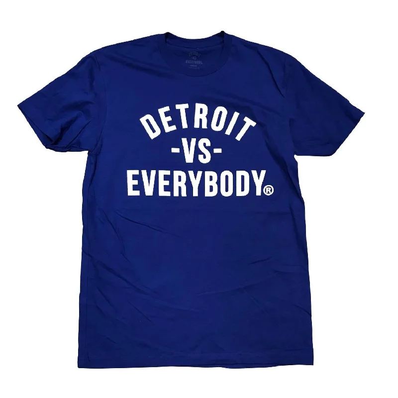 Men's Three-Quarter Sleeved TopsMen's Detroit T-Shirt In Royal Blue/white