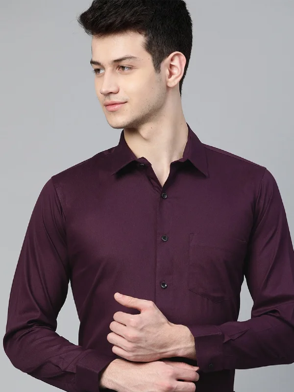 Men's Versatile Dress Shirts for Multiple OccasionsMen Purple Smart Slim Fit Solid Twill Formal Shirt Men's Versatile Dress Shirts for Multiple OccasionsMen Purple Smart Slim Fit Solid Twill Formal Shirt