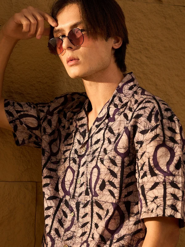 Men's Skinny-Fit Shirts for a Trendy LookAbstract Print Drop Shoulder Oversized Casual Shirt Men's Skinny-Fit Shirts for a Trendy LookAbstract Print Drop Shoulder Oversized Casual Shirt