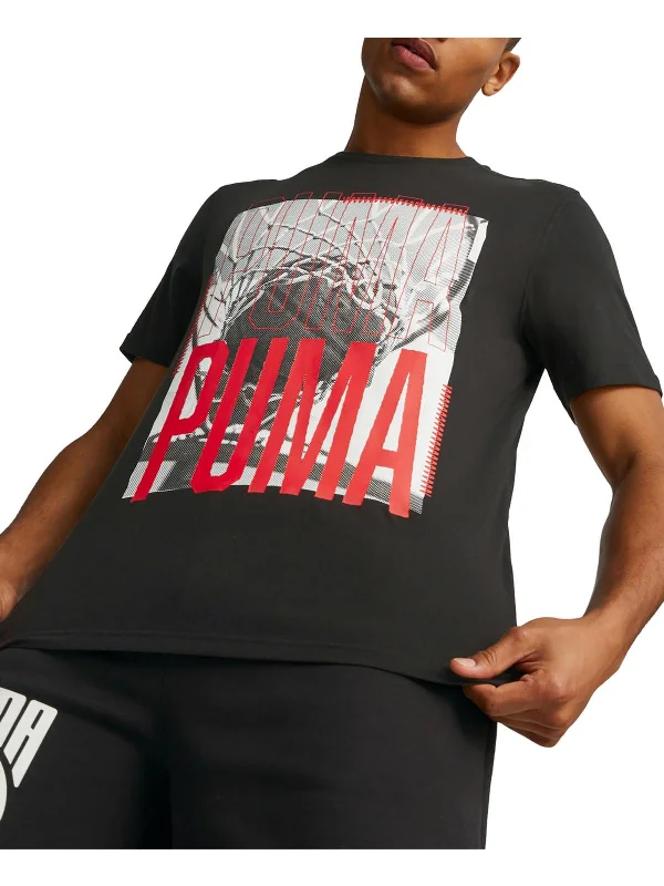 Men's Shirts with Mock NecksMens Knit Cotton Graphic T-Shirt