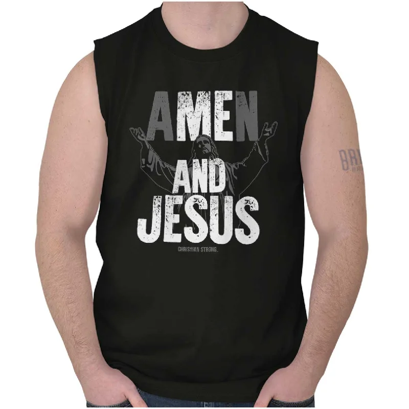 Men's Solid-Color Button-Down Shirts for VersatilityMe and Jesus Sleeveless T Shirt