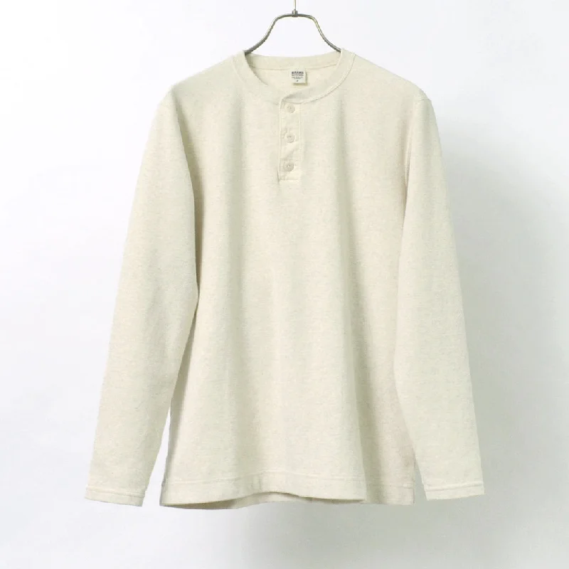Durable Men's Work ShirtsBARNS / Spun Milled Henley Neck Long Sleeve T-Shirt
