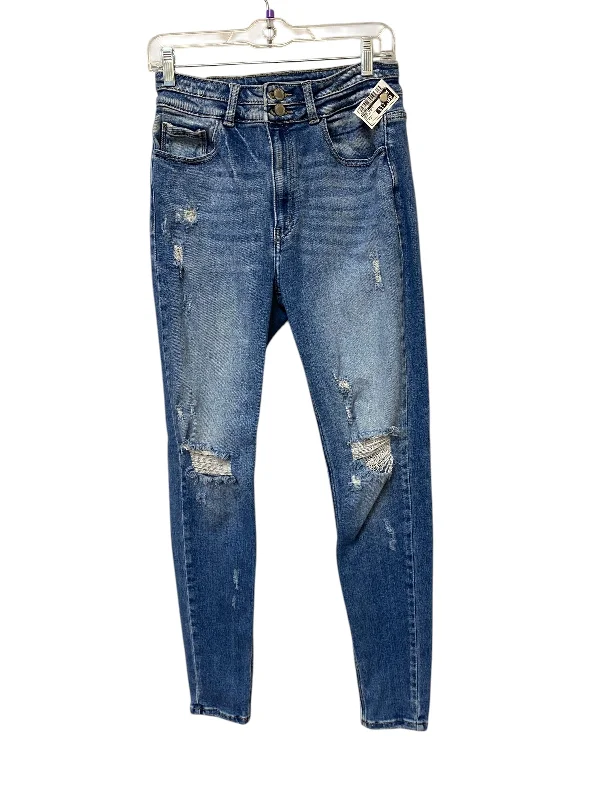 Men's Jeans with a Destroyed LookJeans Skinny By Kancan In Blue Denim, Size: 8