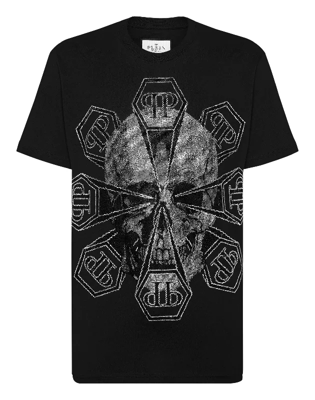 Men's Shirts with Ruffled HemlinesT-shirt Round Neck SS Skull