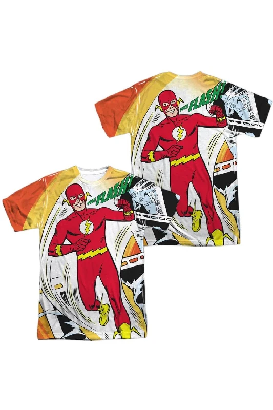 Men's Short-Sleeved ShirtsJustice League of America Filmstrip (Front/Back Print) Short Sleeve Adult Poly Crew Tee / T-Shirt