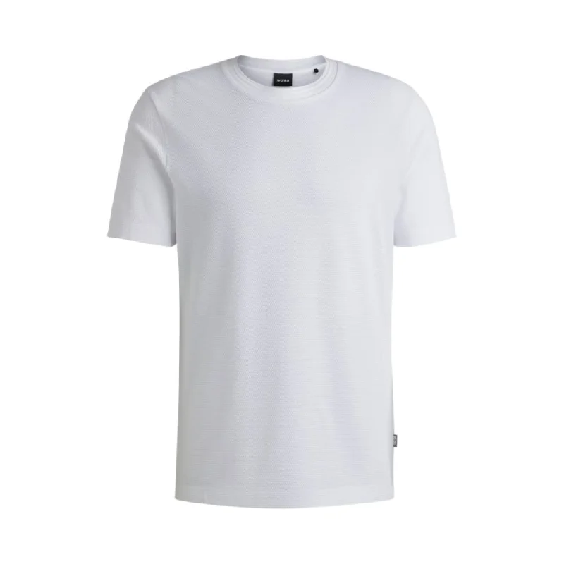 Lightweight Men's Linen ShirtsT-shirt with bubble-jacquard structure