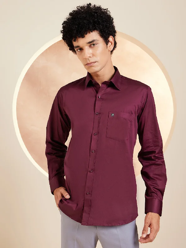 Men's Versatile Dress Shirts for Multiple OccasionsDENNISON Wine Pure Cotton Formal Shirt Men's Versatile Dress Shirts for Multiple OccasionsDENNISON Wine Pure Cotton Formal Shirt