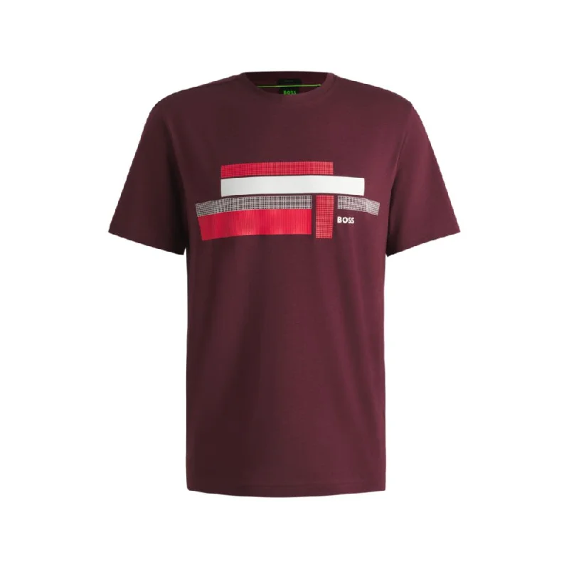 Men's Shirts with Barrel CuffsRelaxed-fit T-shirt in stretch fabric with logo artwork