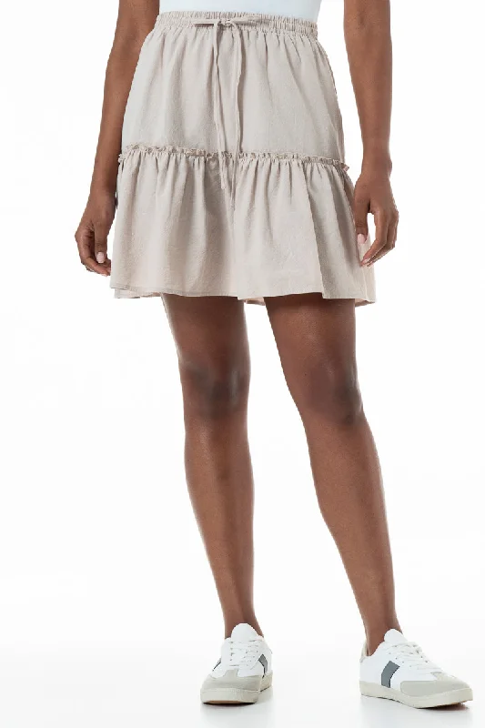 Men's Pants with Appliqué DetailsTierred Skirt _ 152031 _ Stone