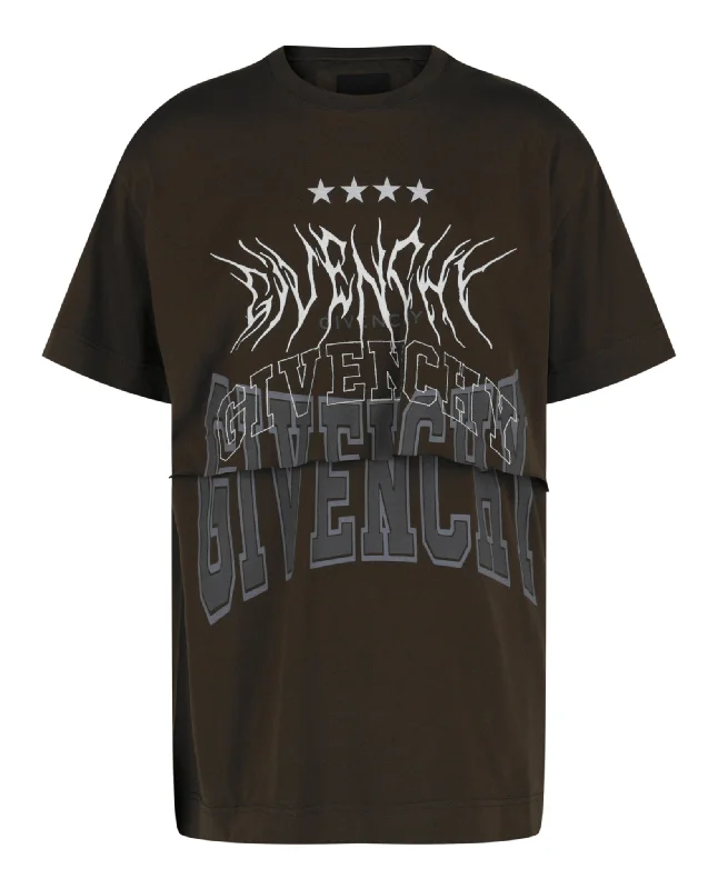Men's Shirts with CollarsLayered Graphic T-Shirt