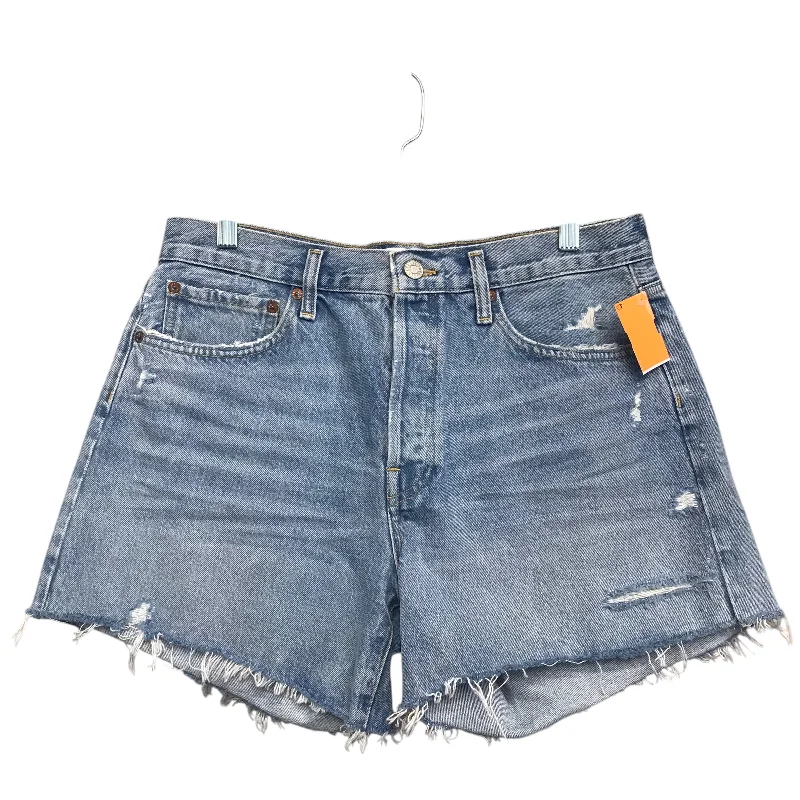 Men's Pants with Logo EmbossmentsShorts By Agolde In Blue Denim, Size:8