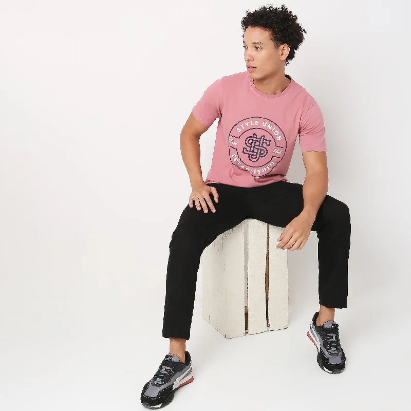 Men's Shirts with Floral PrintsRegular Fit Graphic T-Shirt