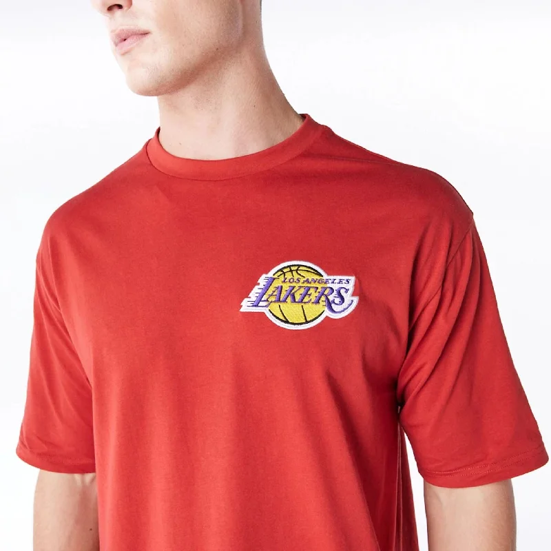Men's Shirts with Convertible CollarsLA Lakers League Essential Red Oversized T-Shirt