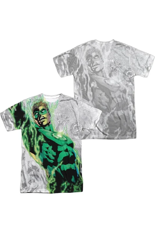 Men's Shirts with Tab CollarsGreen Lantern Light Em Up (Front/Back Print) Short Sleeve Adult Poly Crew Tee / T-Shirt Men's Shirts with Tab CollarsGreen Lantern Light Em Up (Front/Back Print) Short Sleeve Adult Poly Crew Tee / T-Shirt