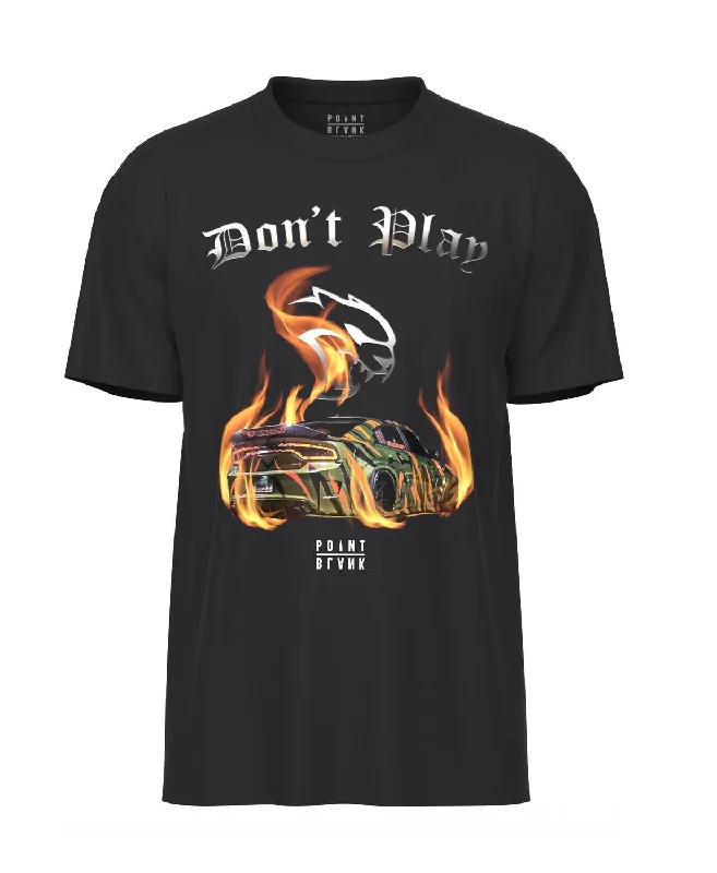 Solid-Colored Men's ShirtsMen's Hell Cat T-Shirt In Black