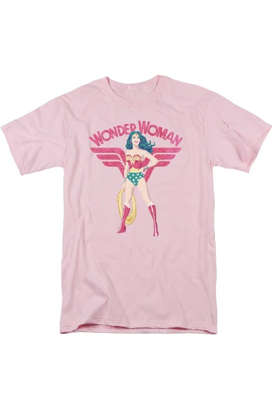 Men's Shirts with Elastic WaistbandsJustice League of America Wonder Woman Sparkle Short Sleeve Adult Tee / T-Shirt