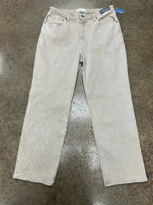 Latest Designer Men's JeansJeans Straight By Abercrombie And Fitch In Tan, Size:16L