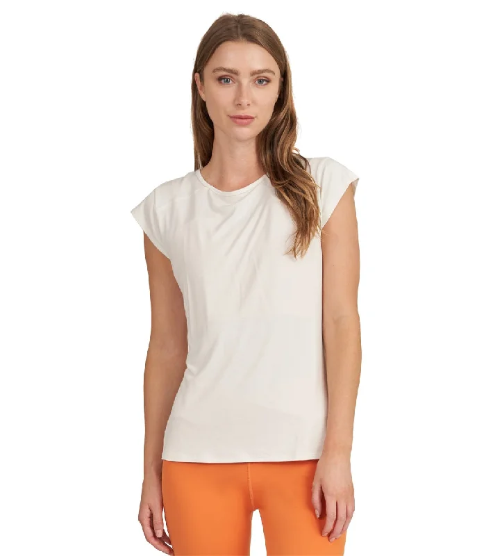 Thrive Societe Keyhole Back Tee Whisper White