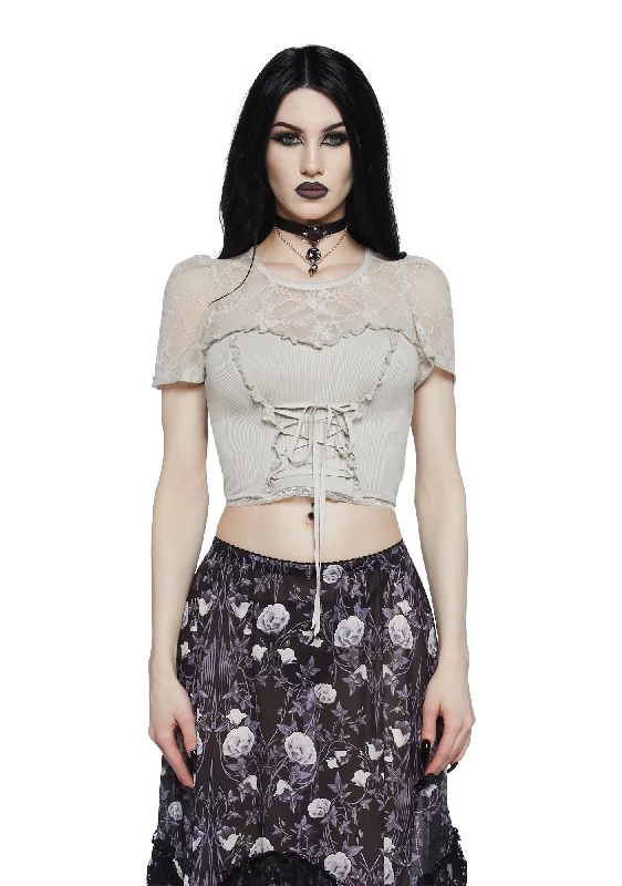 Cosmic Law Corset Top - Off White