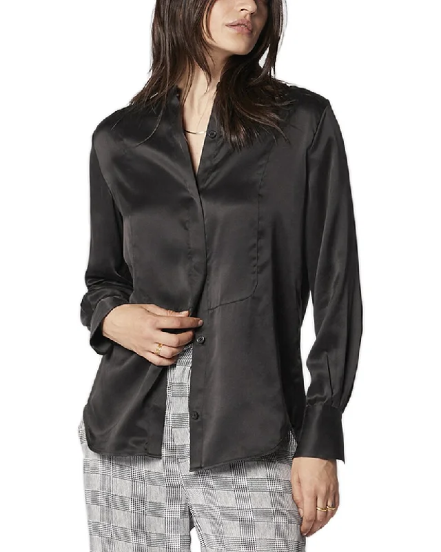 Equipment Brielle Collarless Silk Shirt