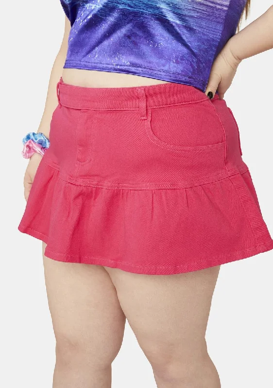 Plus Manifest This Twill Mini Skirt