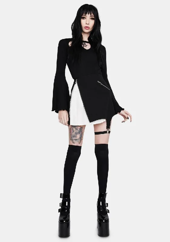 Punk Inside Out Irregular Short Skirt