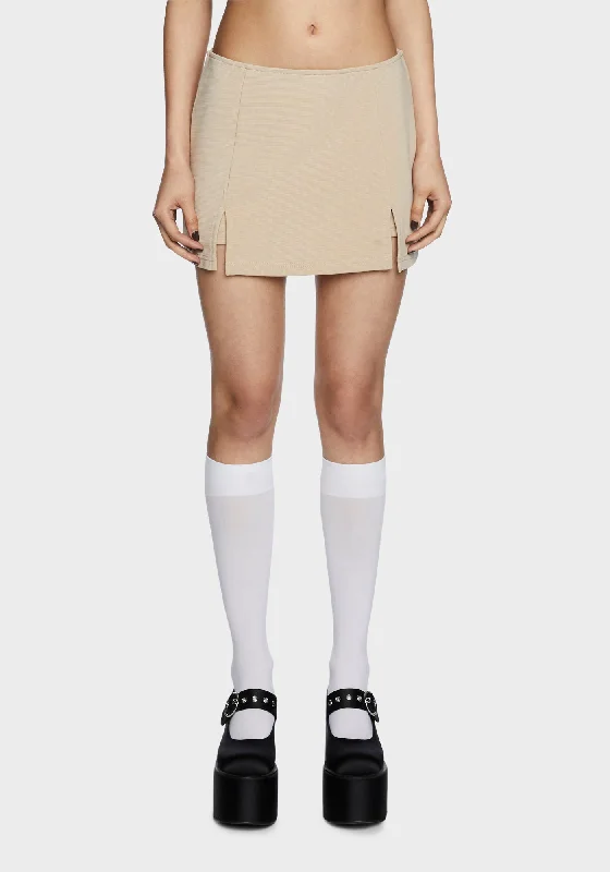 Under The Boardwalk Mini Skort - Tan