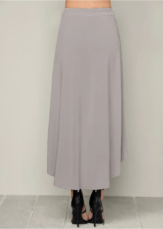 Belted high-low maxi skirt - Grey