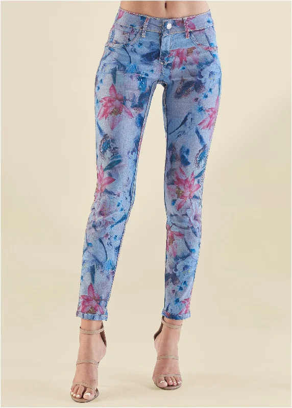 Reversible jeans - Pink Floral