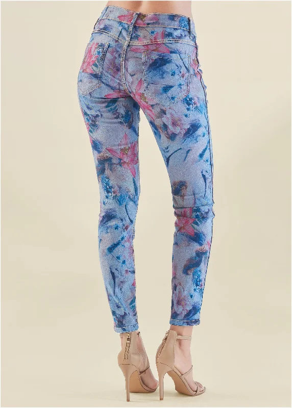 Reversible jeans - Pink Floral