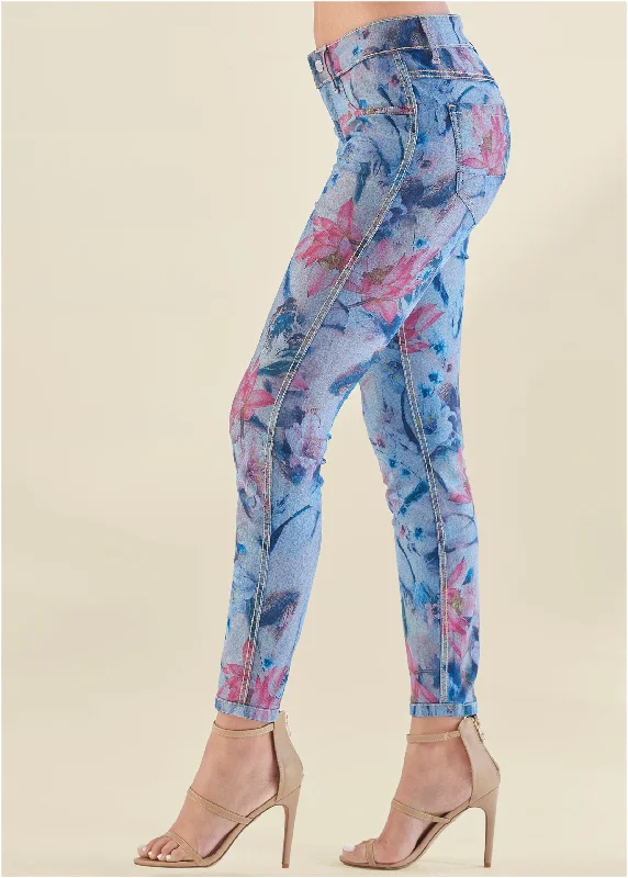 Reversible jeans - Pink Floral