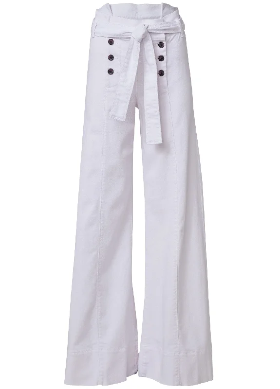 Flare leg high waist jeans - White Denim