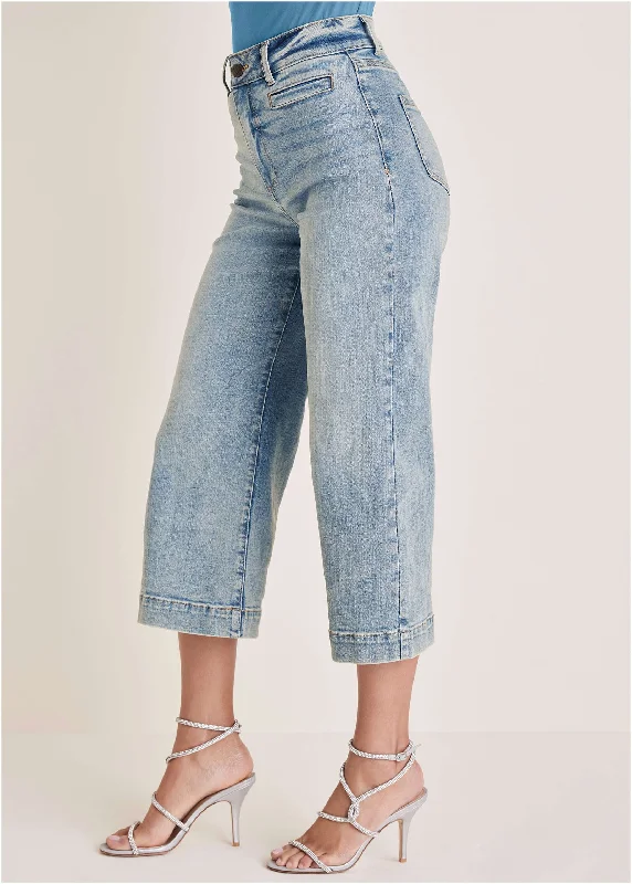 Sophia wide leg crop jeans - Light Wash