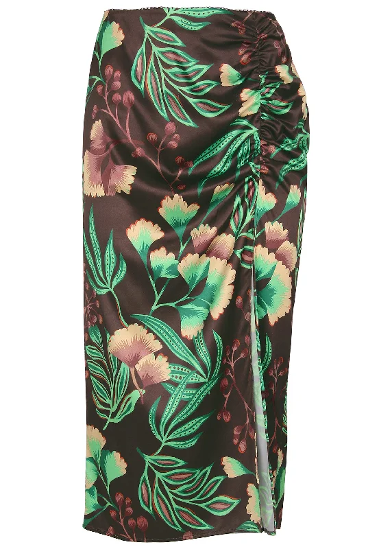 Stretch slit midi skirt - Lake Botanical